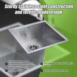 440x440mm Handmade Stainless Steel Undermount / Topmount Kitchen Laundry Sink with Waste V63-819513