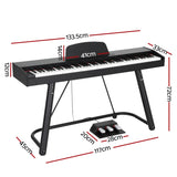 Alpha 88 Keys Electronic Piano Keyboard Digital Electric w/ Stand Semi-Weighted EK-WP-88-BK