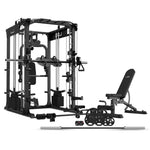 LSG GRK200 with FID Bench, 90kg Olympic Weights - Barbell and Rubber Tri-Grip Plates V420-LGRK-GRK200-B