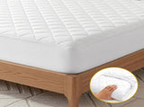 Giselle Waterproof Mattress Protector 100% Cotton Quilted Fitted Cover Double MP-COT-WHITE-D