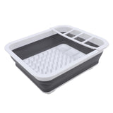 Foldable Dish Drying Rack Food Grade PP TPR Portable Dinnerware Drainer Organizer for Kitchen RV V1294-YM0901-3118240246111