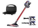 Devanti K7 Cordless Stick Vacuum Cleaner plus 3-in-1 Sandwich Maker VAC-K7-RD-SM-3IN1-BK