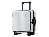 Wanderlite 20" Luggage Suitcase Front Pocket Travel Carry On Dual TSA White LUG-ABS-POK-20-WH