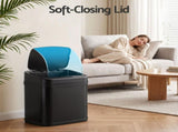 Devanti 15L Motion Sensor Bin Touchless Bins Soft-Close Rubbish Trash Can Black SB-E-15L-BK