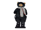Christabelle Large 1.1m Musical Animated LED Black Christmas Bear Decoration Ornament 112_NK110