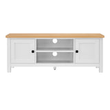 Sarantino Gio TV Stand Cabinet Cupboard in White and Natural Wood Finish TVS-064-02-WHN