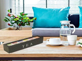 Tea box - Tea box 6 compartments - Wooden tea box - Suitable for loose tea - Black V1237-NKKS00003