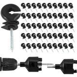 50 Pcs Annular Insulators for Fencing Wood, Self-Attack Screw Insulators Accessories of V1237-MS-626-477