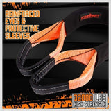 Heavy Duty 9.1M Recovery Tow Straps Snatch Kit - 32,000 LBS Break Strength with D-Ring Shackles for V465-97131-AU-5