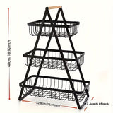 Heavy-Duty Metal Fruit Storage Basket Space-Saving Organizer for V1102-JSSGL002