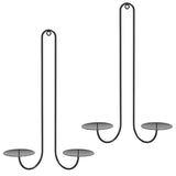 2 pc Wall Mounted Hanging Candle Holder Candlestick Sconces Black Wall Decor V1189-LWWAL-20260327-04613