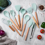 12pcs Silicone Utensils Set Mint V498-12SILICONEGN