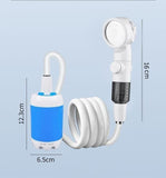 Portable Camping Shower with USB Rechargeable Electric Pump, Digital Display, Multiple Spray Modes, V1189-LC-LY-00070