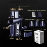 Rotary Cheese Grater with Handle, Manual Vegetable Slicer Grater with 5 Detachable Stainless Steel V1192-AZ-W-5581