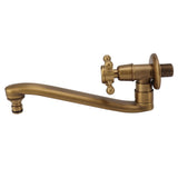 Antique Garden Faucet with Extended Spout Antifreezing Copper Wall Mount Single Cold Water Tap for V1294-YM0706-3112230063012