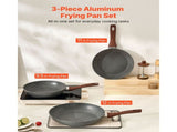 Frying Pan Skillet, Aluminum Egg Fry Pans, 3 Piece Set , Nonsitck Heavy-Duty V952-LCGSJTMFSTC9SVAUG001V0