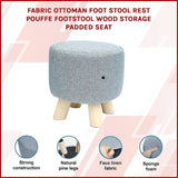 Fabric Ottoman Foot Stool Rest Pouffe Footstool Wood Storage Padded Seat V63-825521