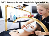 Half Moon Floor Fill Lamp for Salon Tattoo Eyelash Makeup Beauty LED Lash Light Gold V201-BTHDM6XGO8AU