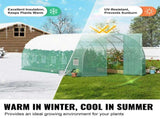 Walk-in Tunnel Greenhouse, 19.4x9.7x7.4 ft Hoop House Greenhouse Tunnel, Plant Hot House with V952-SDXWS20X10X7C44VZV0
