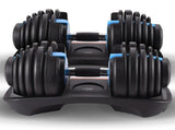 Powertrain 48kg Adjustable Dumbbells Set Home Gym Exercise Free Weights Stand - Blue DMB-BF1-024-2S-BU