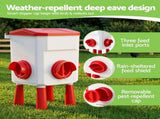 Giantz 12kg Chicken Feeder and 11L Waterer Set Large Capacity Poultry Drinker Kit FIK-FEEDER-PL-11L-RD
