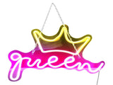 LED Neon Sign Bright USB Powered Decorative Crown Queen Wall Neon Light for Kids Room Bedroom Party V1294-YM0706-3119230136311