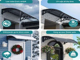 Instahut Window Awning Drainage 0.6mx0.6m Outdoor Grey AWN-DR-06X06-GR