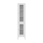 Artiss Bathroom Storage Cabinet 160cm Tall Slim Floor Cupboard Toilet Glass Door White FURNI-C-BATH-TB02-WH