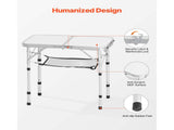 Folding Camping Table, Adjustable Height Portable Side Tables, Aluminum MDF Beach Table with Mesh V952-MDBKHWZDZ24Y0Q4P4001V0
