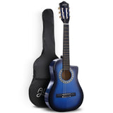 Alpha 34 Inch Classical Guitar Wooden Body Nylon String Beginner Kids Gift Blue GUITAR-D-34-BLUE