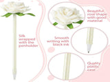 28 Pcs Valentine's Day Flower Rose Pens Valentine Gifts Artificial Floral 0.5mm Black Ink Gel Pen V1259-DP01-A-5621