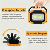 1 Pcs Floodlight LED Rechargeable0W 2000LM Chantier Light of Work with 2X COB LED USB for Camping, V1237-MS-626-377