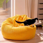 Jumbo Cord Beanbag Chair Cover Unfilled Large Bean Bag - Mustard V63-842981