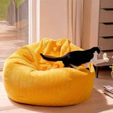 Jumbo Cord Beanbag Chair Cover Unfilled Large Bean Bag - Mustard V63-842981