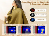 Portable Heated Shawl, 59"x 32" Cordless Electric Heated Blanket with 3 Heating Levels for Car, V1188-WTJ-FR-20630