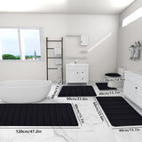 Bathroom Mat Set 5 Piece, Memory Foam Bath Mats Sets, Non Slip Water Absorbent Washable Bath V1369-AZ3-W-09654