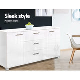 Artiss Buffet Sideboard High Gloss - White FURNI-GLOSS-BF-WH-AB