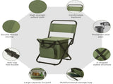 3-in-1 Outdoor Folding Chair with 10L Insulated Cooler, Durable Oxford Fabric, for Camping and V1265-AU-057-LV