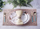 JWDX Placemat Clearance! Rectangular Flower Pvc Placemat Home Daily Table Decoration Pvc Hot Gold V1189-LWWAL-20260325-03050