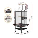 i.Pet Bird Cage Large Cages 155cm Parrot Aviary Stand-Alone Budgie Wheels Castor PET-BIRDCAGE-H155-BK