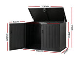 Gardeon Outdoor Storage Box 775L Container Lockable Cabinet Tool Organizer Shed Black OSB-775L-ABK