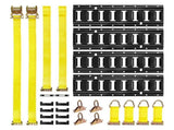 E-Track Tie-Down Rail Kit, Pack 0.4 m E Tracks Set, 21 Pcs Includes 2 Ratchet Straps & O-Rings & V952-SPEXGD13FT15AAGQD001V0