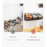 Black Kitchen Wall Hanging Storage Basket, Stackable Kitchen Counter Fruit Organizer, Wire Baskets V1192-AZ-W-29626
