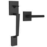 Heavy Duty Upgraded Front Door Lock Set Exterior Entry Matte Black Door Handles Single Cylinder V1192-AZ-W-16704