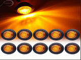 (Pack of 50 Mini Round Amber LED Side Marker Turn Signal Light Clearance Lamp for Truck Trailer V1192-AZ-W-0662