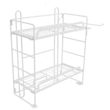 Toilet Storage Shelves Iron Wall Mounted 2 Layers Foldable Grid Home Decoration with Hooks for V1294-YM0716-3112220053011