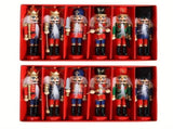 Nutcracker Soldier Figurine Set, Christmas Decorations, Birthday Gift, Hand-painted Nutcrackers, V1106-128-74122-RED-6PCS