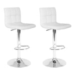 Artiss 2x Bar Stools Leather Gas Lift White BA-TW-NEW1055-WHX2