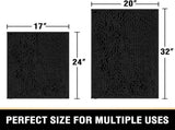 Black Bathroom Rug Set 2 Piece, Bath Mats for Floor, Super Thick Soft Shaggy Chenille Machine V1259-DP01-A-4433