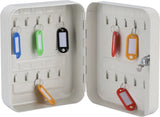 20-Hook White Locking Key Cabinet with Security Cylinder Lock V1188-MS-731-124